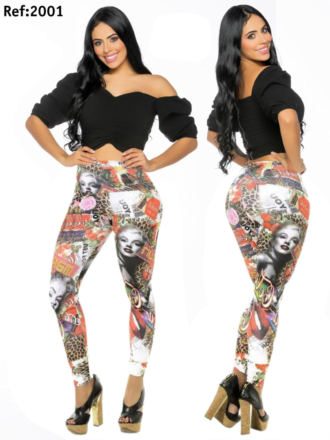 Ref. 004 -2001 Leggings Colombiano Cereza - Fajas Colombianas