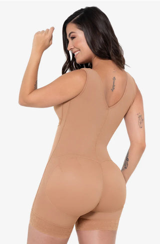 Ref. 019 -FQ102 Faja Corta con Brasier Levanta Cola Postquirúrgica - Fajas Colombianas